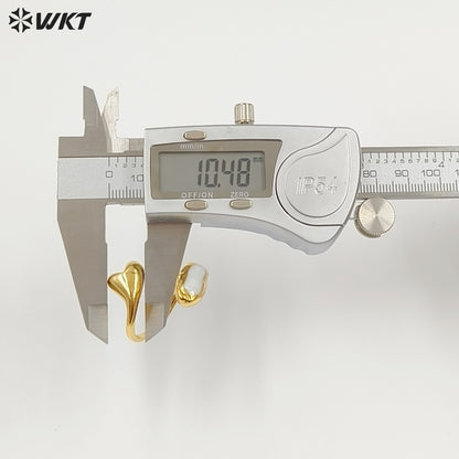 WT-MPR159 Exquisite Romantic Gold Plated Natural Freshwater Pearl Heart Shape Adjustable Size Women Rings As Birthday Gift