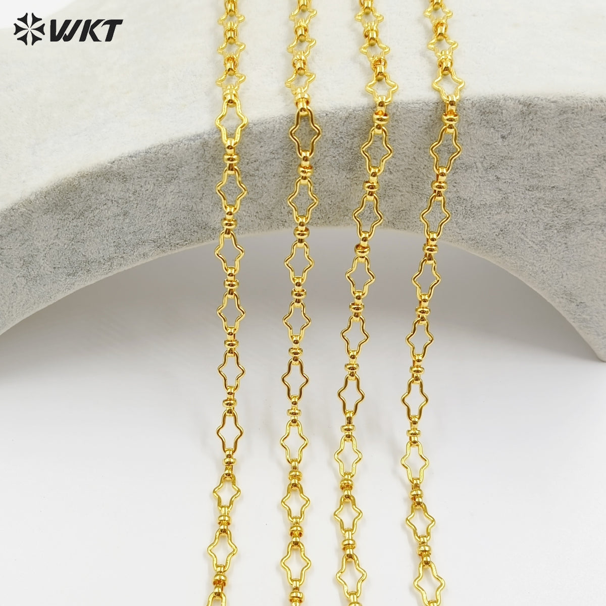 WT-BC263 Newest Sales Fashion Style Cross Shape Chain Yellow Brass With Gold Plated For Women Jewelry Handmade Wholesale