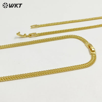 WT-JN399 Unique Design Gold Plated Natural Pearl Connect Moon Shape Stone Pendant Necklaces For Female Daily Decorative Jewelry