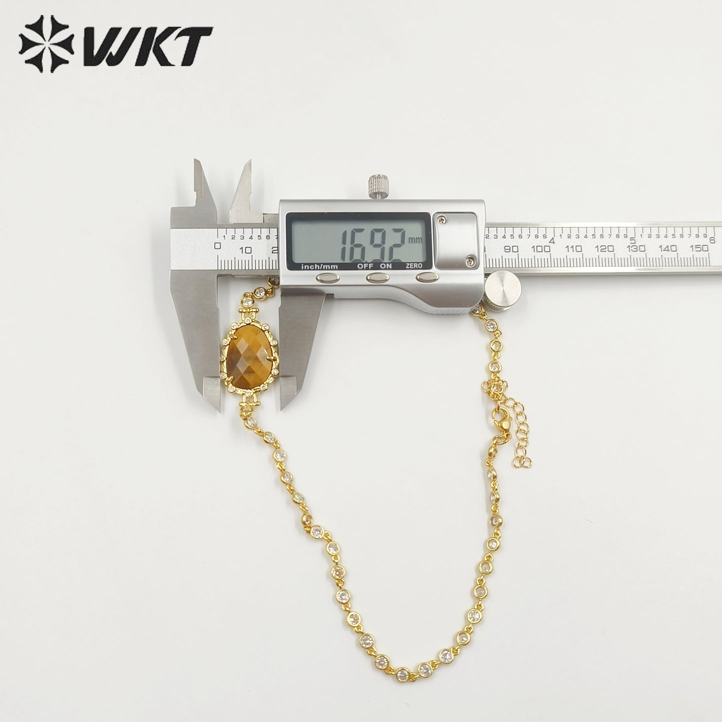 WT-N1430 16+2inch Extend Chain Long Cubic Zircon Natural Stone Necklace Gemstone Casual Long Statement Necklace