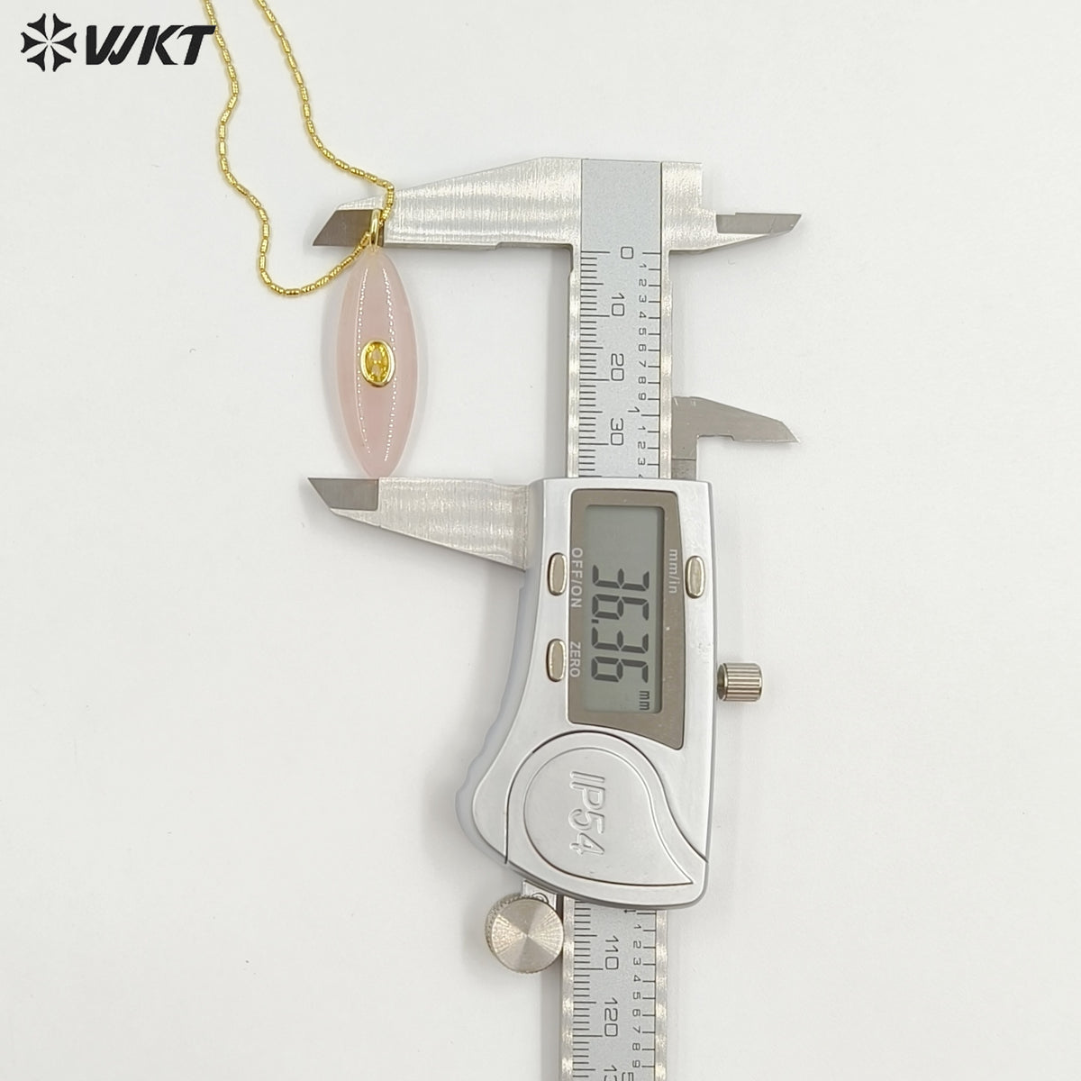 WT-N1509 High Quality Thin Chain Gold Electroplated Natural Gemstones With Zircon Long Oval Shape Pendant Necklaces As Lady Gift