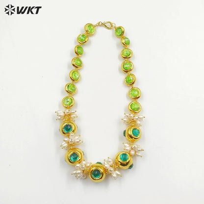 WT-JN251 Wholesale Vintage Style Trendy Natural Freshwater Pearl Gemstone Exquisite High Quality Pendant Necklace