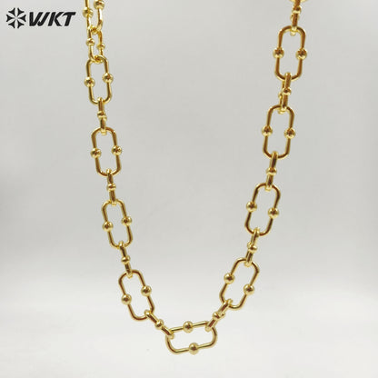 WT-BC235 Copper-plated in 18K Gold Color Korean Handmade Box Buckle DIY Bracelet Necklace Sweater Chain
