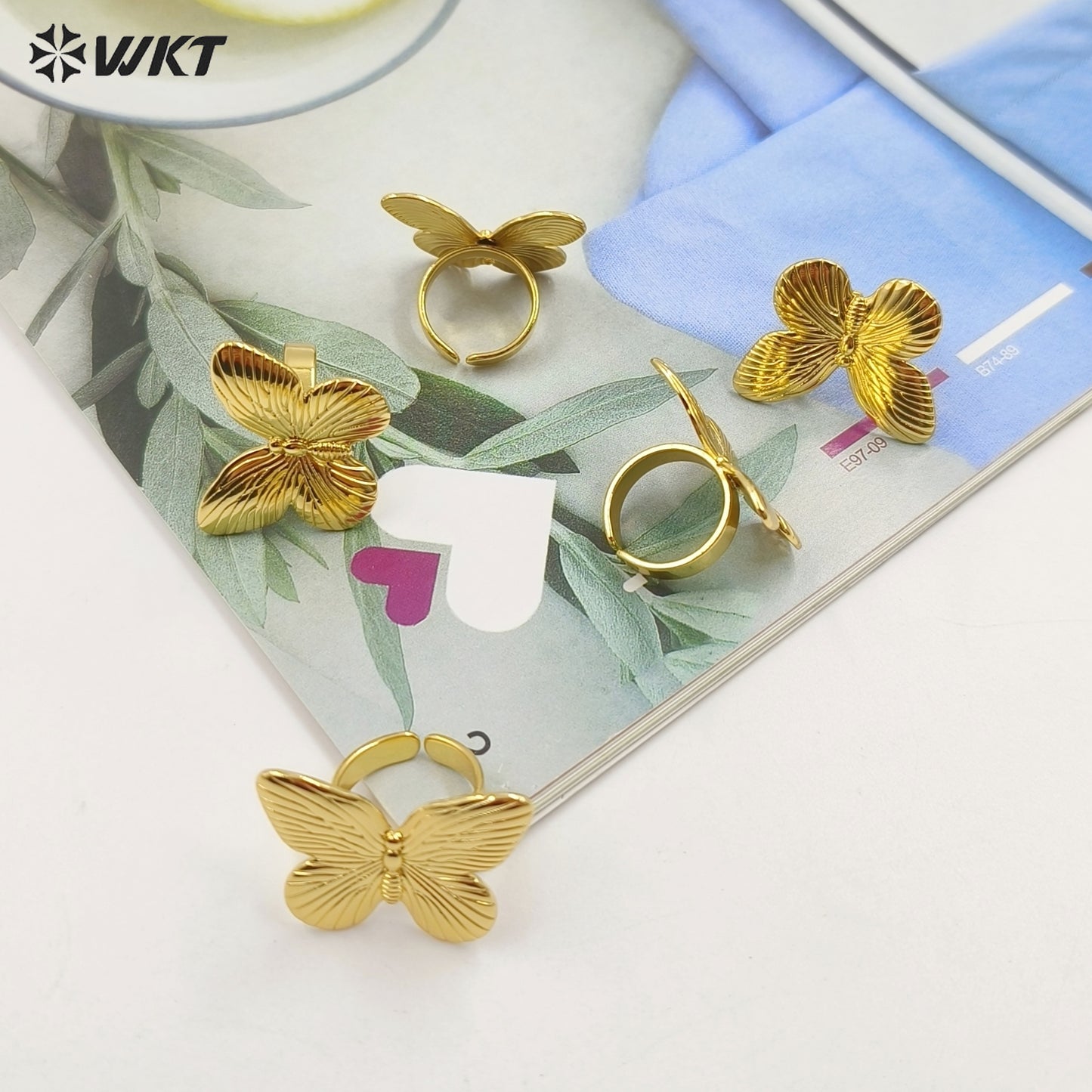 WT-R544 Simple and ELegant Fresh Design 18k Gold Plated Women Adjustable Brass Made Butterfly Ring Advanced Sale Classy Hot Sale
