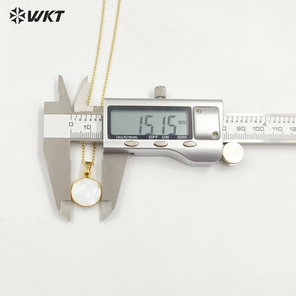 WT-N826 Amazing Natural Round Pearl Jewelry Necklace, Wholesale 12mm Gold Plated Black Pearl Jewelry Necklace for Gift