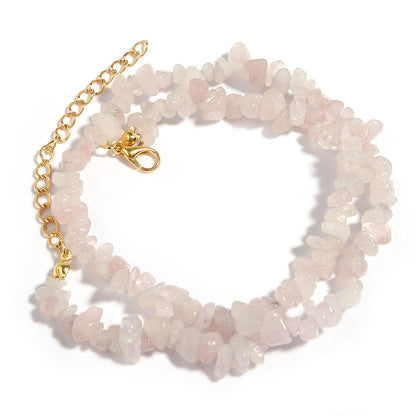 WT-N1438 45cm+5cm Extend Chain Long Gemstone Casual Long Statement Necklace Natural Chips Stone Necklace