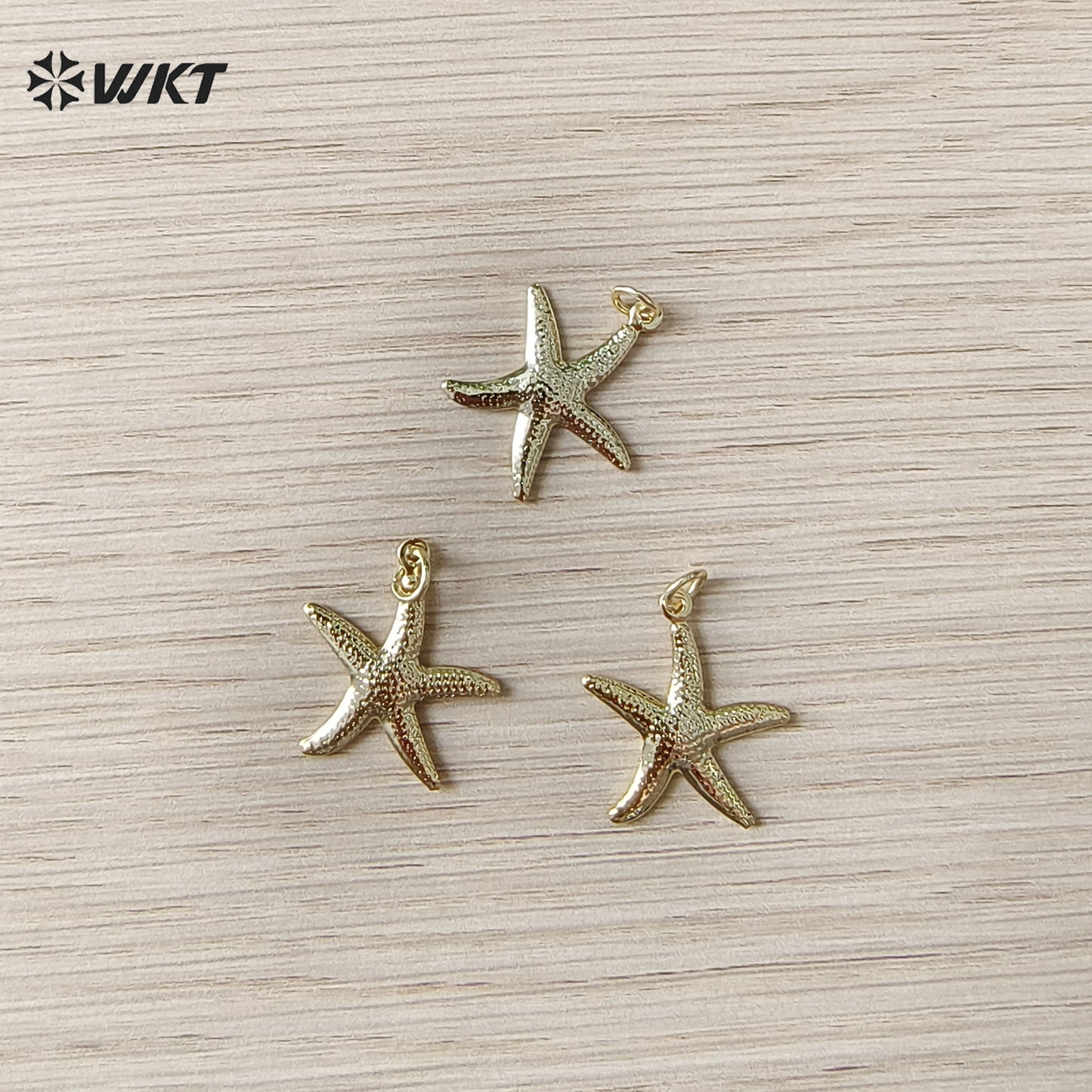 WT-MP323 New Sales Ocean Series 18K Gold Plated Yellow Brass Metal Starfish Shape Charms Pendant For DIY Jewelry Accessories