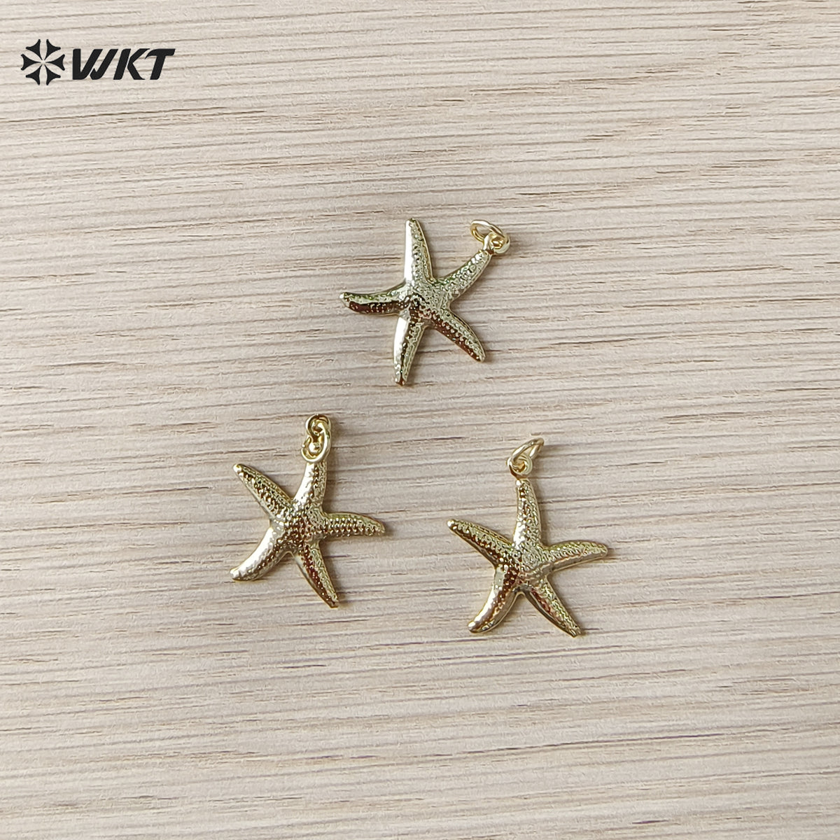 WT-MP323 New Sales Ocean Series 18K Gold Plated Yellow Brass Metal Starfish Shape Charms Pendant For DIY Jewelry Accessories