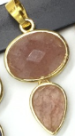 WT-P1931 Wholesale Hot Sale Fashion Natural 18*33mm Double Pendants With a Little Agate High Quality for Necklace