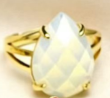 WT-R615 Wholesale Gold Electroplated Various Natural Gemstones Faceted Waterdrop Shape Rings For Women Popular Jewelry Gift
