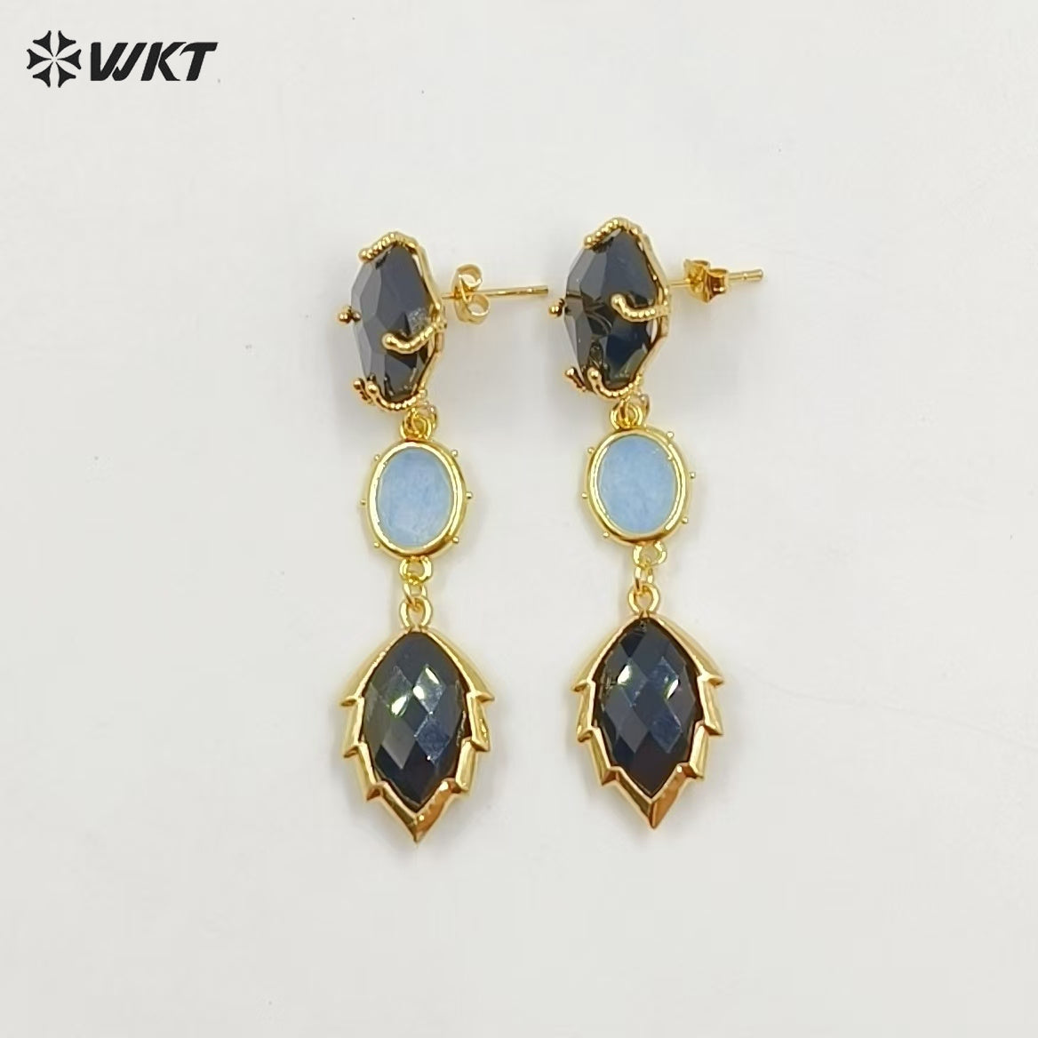 WT-E776 New Design Gemstones Ladies Earrings Colorful Stone for Women Jewelry in Holiday Parties Elegant Accessory