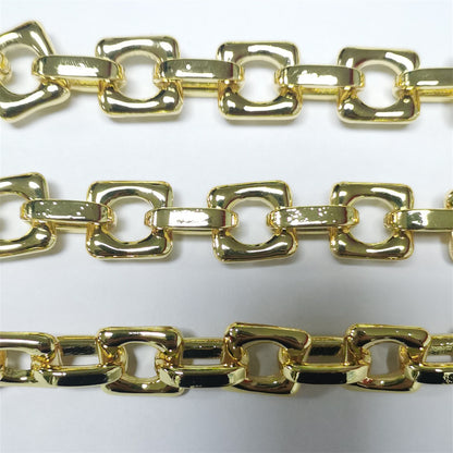 WT-BC173 Fashion Punk 18k Real Gold Plated Square Brass Chain for Women Chains for Bracelet DIY Chokers Vintage Wholesale