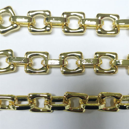 WT-BC173 Fashion Punk 18k Real Gold Plated Square Brass Chain for Women Chains for Bracelet DIY Chokers Vintage Wholesale