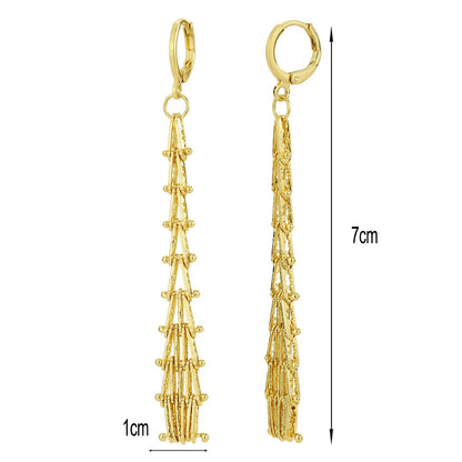 WT-E827 Unique Exquisite 18K Gold Plated Yellow Brass Long Earrings For Women Trendy Elegant Style Daily Wearing Jewelry