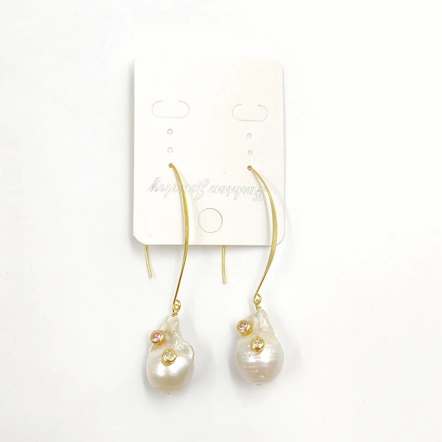 WT-E527 New Arrival Fashion Vintage Trendy Gift for Women Baroque Pearl Powders Are Available Stone Stallite Quartz Earring
