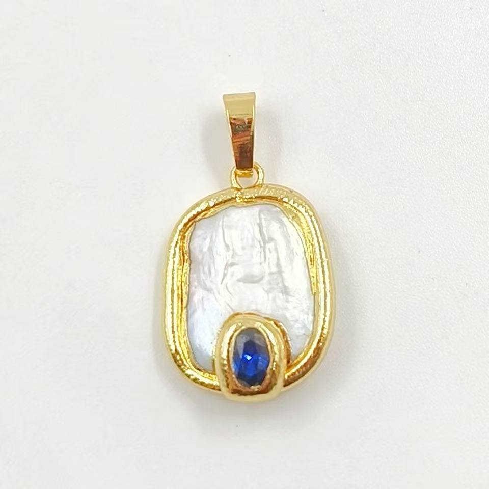 WT-JP156 Natural Pearl Pendant With Color Bead Gold Plated Trim Six Styles Can Choose Fashion Charm Jewelry Pendant Necklace