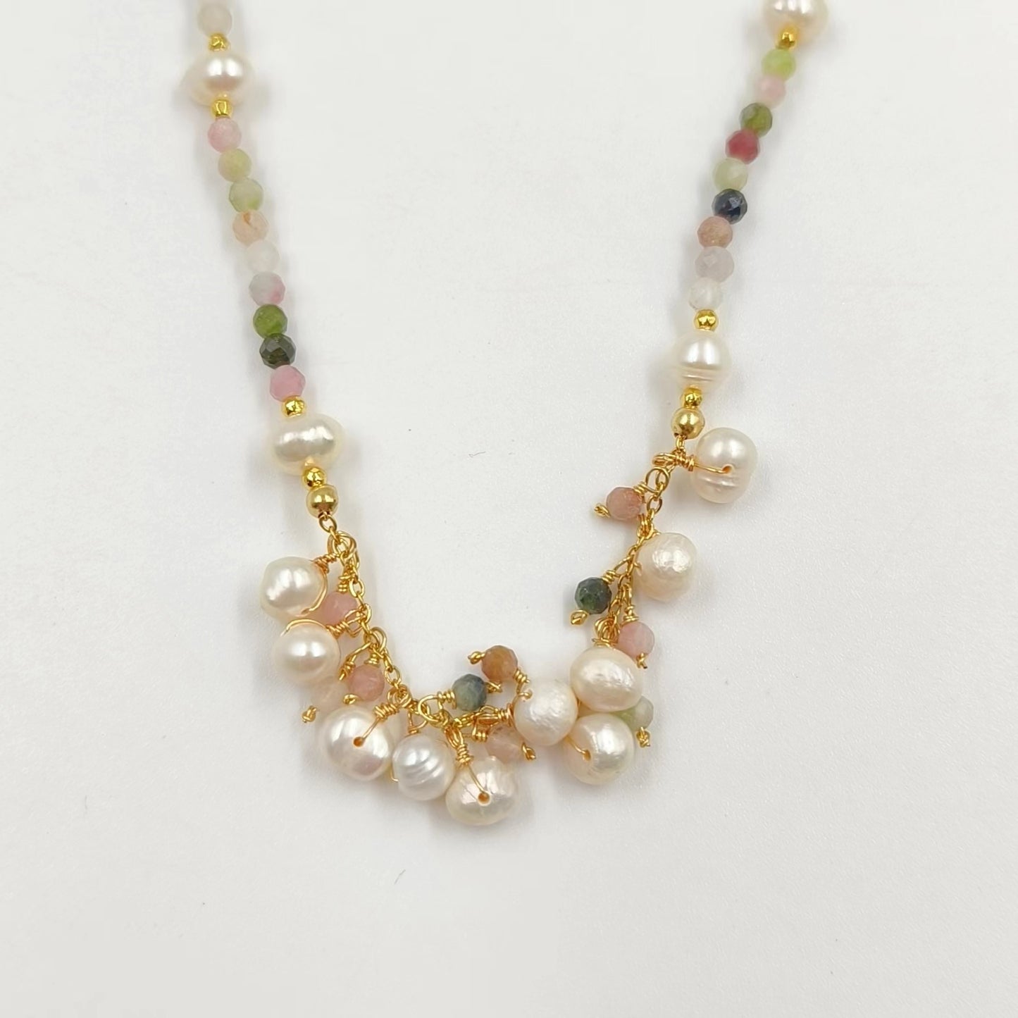 WT-JN253 Wholesale Vintage Style Trendy Natural Gemstone& Pearl Exquisite High Quality Pendant Necklace
