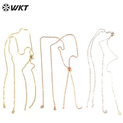 WT-BFN041 30inch Length Gold Chain With 18k Gold Plated Yellow Brass Chain Exquisite and Compact Link Chain for Paty