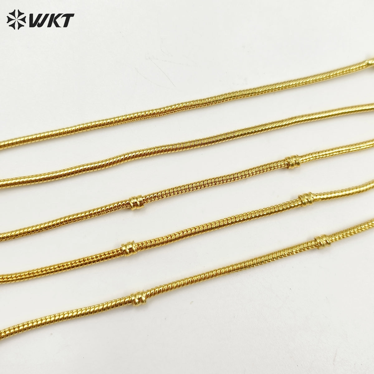 WT-JF344 Wholesale New Gold Plated Snake Chain Soft Metal Charm Bracelets Fashion Jewelry for Women