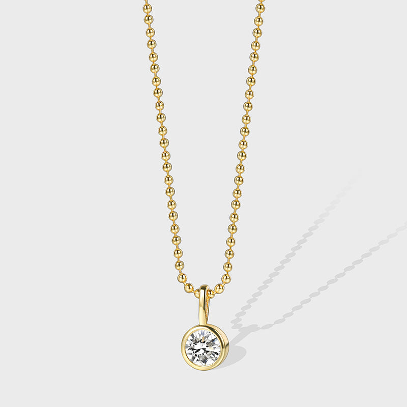 WT-MN1004 Newest Trendy 18K Gold Plated Cubic Zircon Heart Round Little Pendant Necklace As Women Elegant Jewelry Accessory