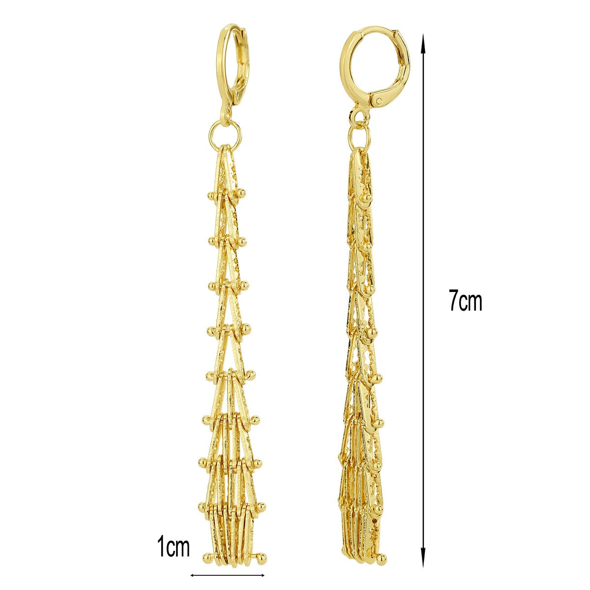 WT-E827 Unique Exquisite 18K Gold Plated Yellow Brass Long Earrings For Women Trendy Elegant Style Daily Wearing Jewelry