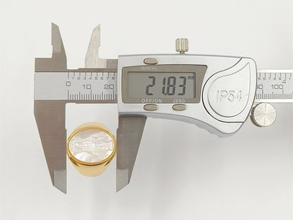 WT-MPR157 Good Quality Vintage Style 18K Gold Plated Cross And Eagle Pattern Adjustable Shell Rings For Party Wearing Jewelry