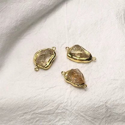 WT-C302 Best High Quality Yellow Crystal Spodumene Blue Apatite Pendant Stone Connector Beauty for Women As a Gift always Nice