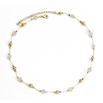 WT-BFN059 Newest Design Handmade Natural Nugget Amethyst Turquoise Stone Beads Rosary Chain Necklace Irregular Beads Necklace
