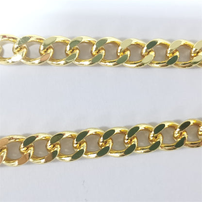 WT-BC169 Wholesale Fashion 18k Real Gold Plated Bright Shiny Circular Shape Long Link for Jewelry Necklace Bangle Cuba Chain