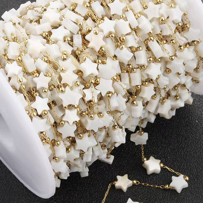 WT-RBC243 Latest Models High Quality Fashion Lucky Shell Stars DIY Rosary Beads Chain Jewelry for Lovely Girls As Special Gift