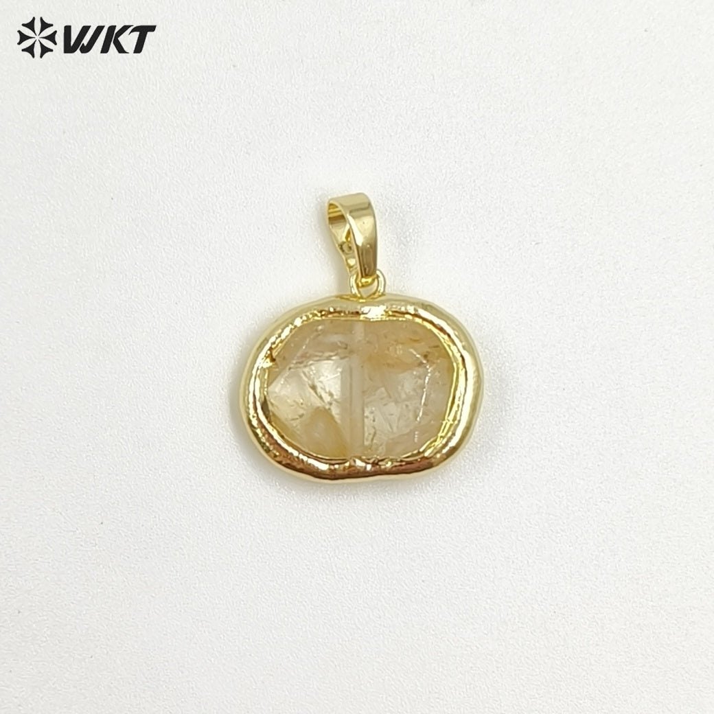 WT-P1468 WKT Jewelry Natural Gemstone Pendant Gold Electroplated Stone Pendant Fashion Charm Necklace Pendant Jewelry