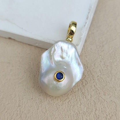 WT-JP529 Good Qualify Colorful Zircon And Natural Pearl Gold Pendant For Women Elegant Fashion Style Earrings Jewelry Making