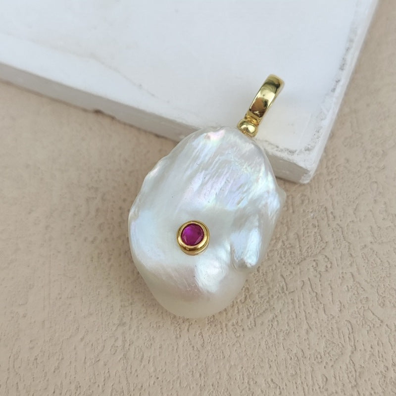 WT-JP529 Good Qualify Colorful Zircon And Natural Pearl Gold Pendant For Women Elegant Fashion Style Earrings Jewelry Making