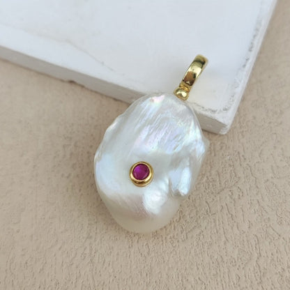 WT-JP529 Good Qualify Colorful Zircon And Natural Pearl Gold Pendant For Women Elegant Fashion Style Earrings Jewelry Making