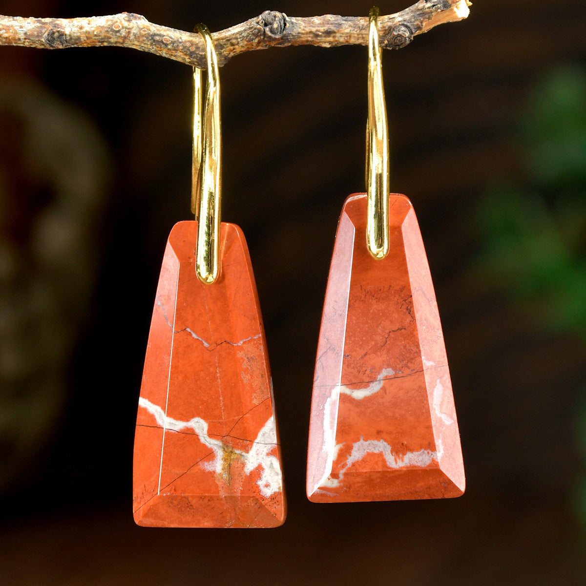 WT-E778 New Arrival Women Earrings Natural Gemstone Unique Design Geometric Shape For Ladies Birthday Charming Jewelry