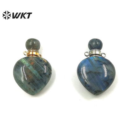 WT-P1796 Charming Pattern Labradorite Pendant Love Perfume Bottle Pendant Women Jewelry Accessories DIY Natural Stone Pendant