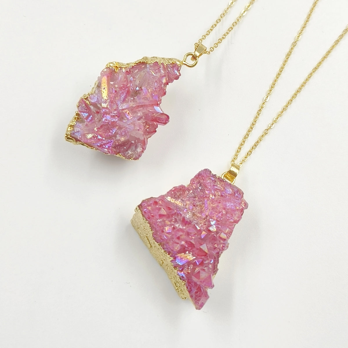 WT-N1441 WKT Best 2023 Newest Natural Aura Cluster Quartz Pendant Necklace Women Simple Hoop Aura Necklace