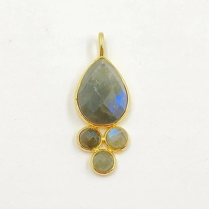 WT-P1944 Amazing Multi Colorful Natural Gemstone Made Pearl Drop 18k Gold Bezel Setting Stone Jewelry Pendant in Kinds of Colors