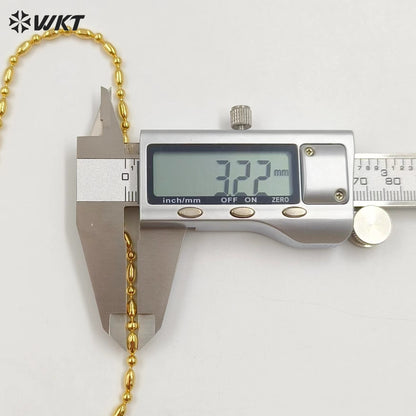 WT-BFN061 Wholesale Newest Design 18k Real Gold Plated Bamboo Beads Resist Tarnishable Metal Jewelry Chain Necklace for Pendants