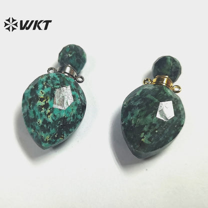 WT-P1795 Attractive Pendant Bohemia Style Perfume Bottle Pendant Textured Women Jewelry Accessories Natural Stone Pendant