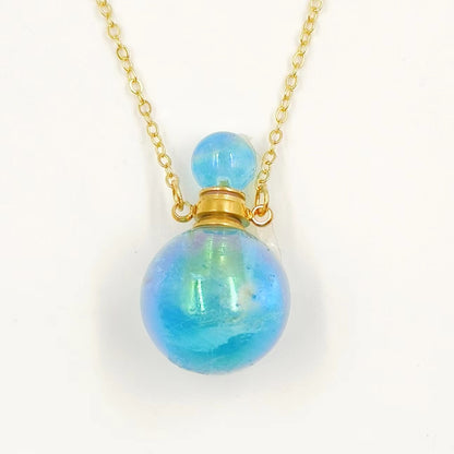 WT-N1442 WKT Best 2023 Newest Natural Aura Cluster Quartz Women Simple Hoop Aura Perfume Bottle Necklace