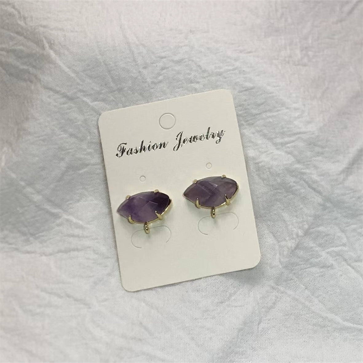 WT-E655 Fine Jewelry Design Fashion Natural Lapis Amazonite Stone Strawberry Crystal Amethysts Elegant Natural Stone Studs