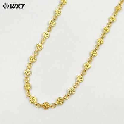WT-BC250 Amazing Fashion Chunky Unique Handmade Connect 18k Real Gold Plated Chain Accessory for Jewelry Design