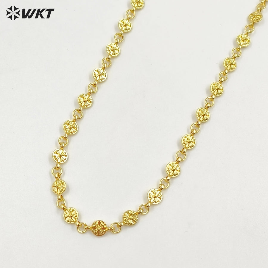 WT-BC250 Amazing Fashion Chunky Unique Handmade Connect 18k Real Gold Plated Chain Accessory for Jewelry Design