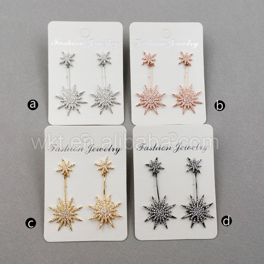 ME002 Fashion Earring CZ Micro Pave Sea Flower for Women Wholesale Party Earring Dubai Diamond Pave Dangle Earrings