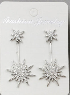 ME002 Fashion Earring CZ Micro Pave Sea Flower for Women Wholesale Party Earring Dubai Diamond Pave Dangle Earrings