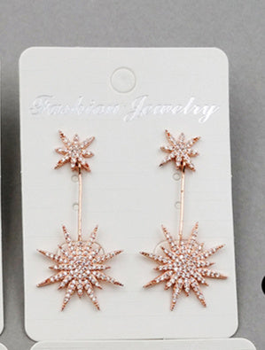 ME002 Fashion Earring CZ Micro Pave Sea Flower for Women Wholesale Party Earring Dubai Diamond Pave Dangle Earrings
