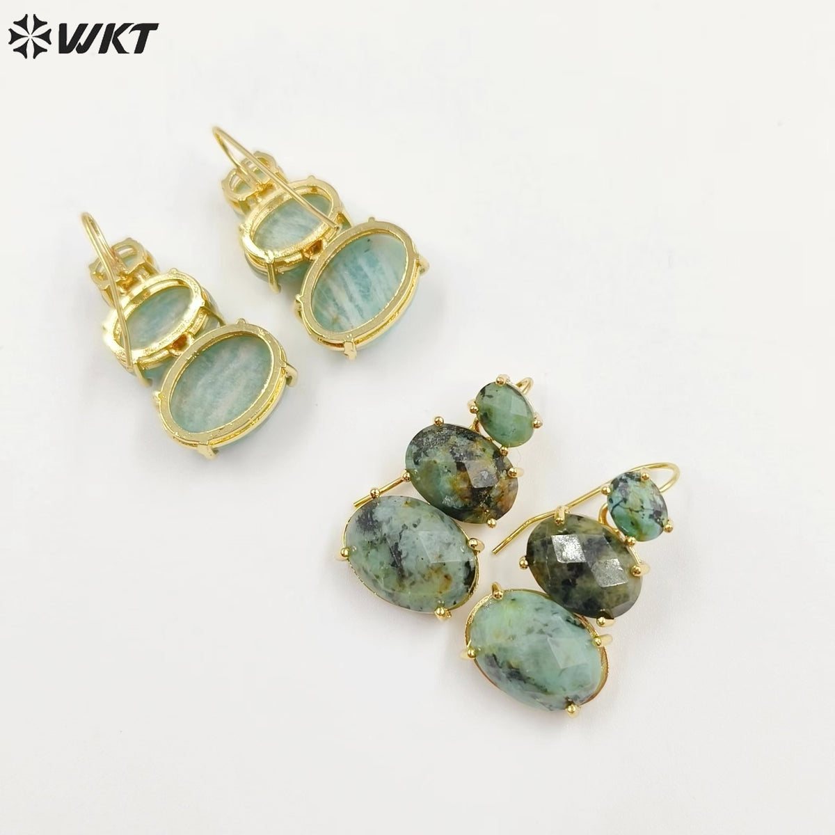 WT-E736 Amazing Colorful Elegant Natural Gemstone Long Charming in Drop Earrings Women Pendant Earrings