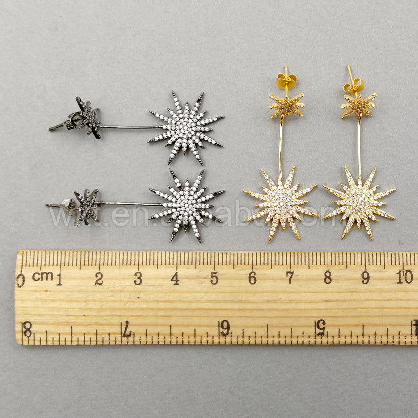 ME002 Fashion Earring CZ Micro Pave Sea Flower for Women Wholesale Party Earring Dubai Diamond Pave Dangle Earrings