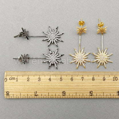 ME002 Fashion Earring CZ Micro Pave Sea Flower for Women Wholesale Party Earring Dubai Diamond Pave Dangle Earrings
